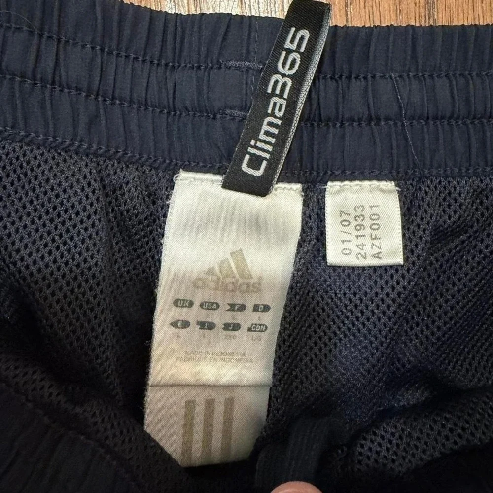Adidas Vtg Clima365 Mens Track Pants Navy Blue 3 Stripe Mesh Lined AZF001 Size L